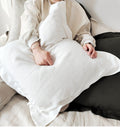 Oxford Flange Linen Pillowcase - 100% Stonewashed Natural Linen - Forest Green