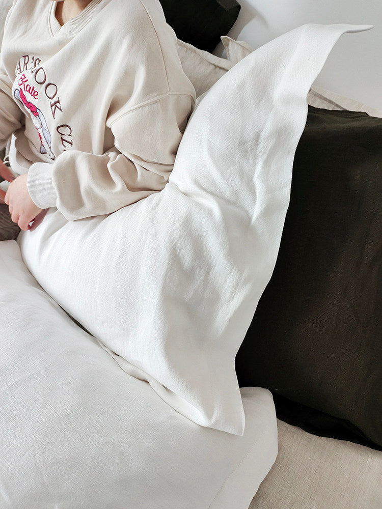Oxford Flange Linen Pillowcase - 100% Stonewashed Natural Linen - Forest Green
